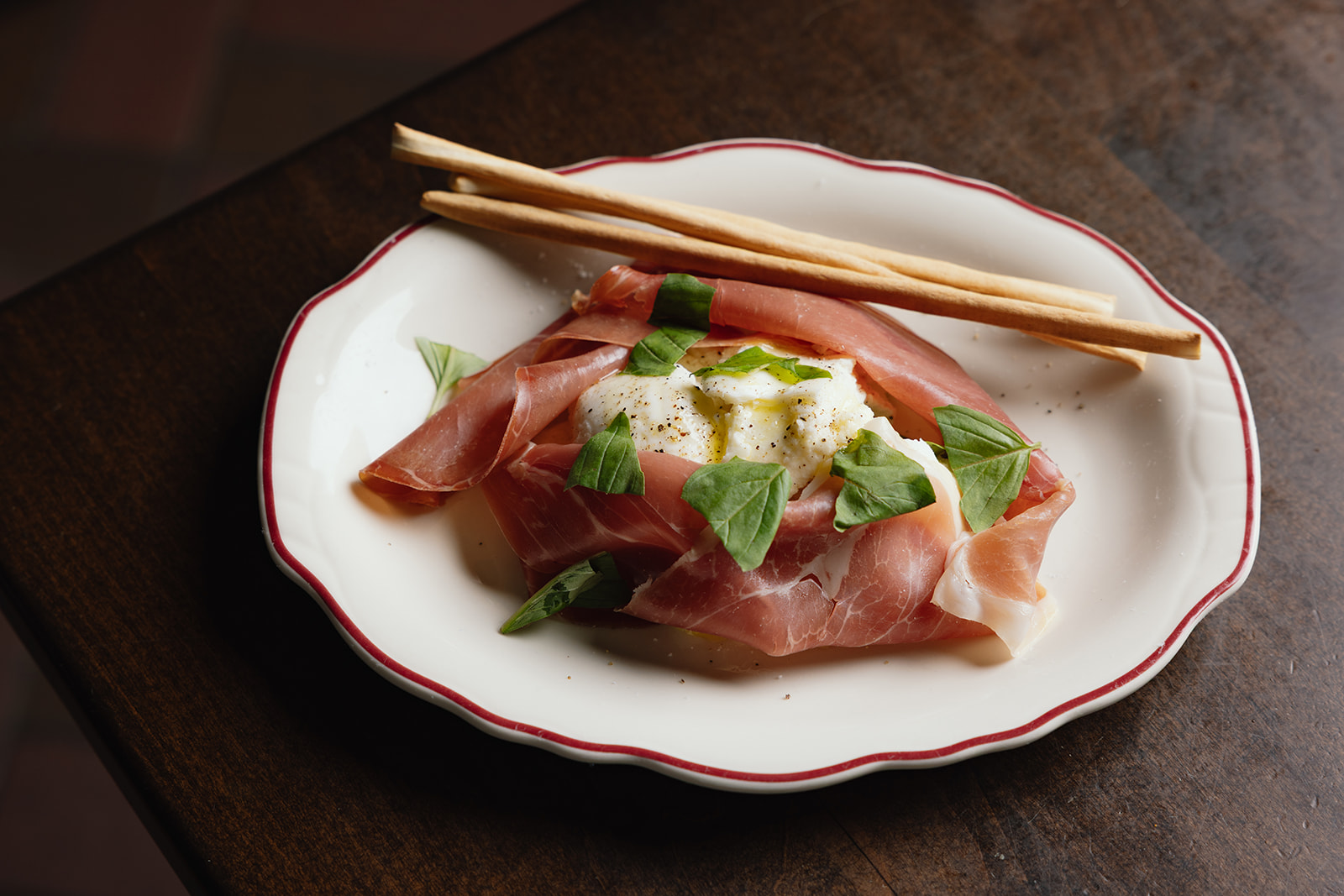Prosciutto and fresh mozzarella